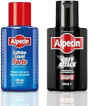 Alpecin Hair Loss Set - Grey Attack Caffeine & Colour Shampoo + Caffeine Liquid Forte 200ml