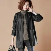 Autumn Winter New Fashion Leather Women Jacket Coat Plus Size 6xl Black Clothes 5XL