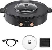 VEVOR Hot Pot with Grill, 1800W 2-in-1 Electric Smokeless Grill and Hot Pot, Korean BBQ Shabu Shabu Hotpot with Separate Dual Temperature Control, Non-stick Pan, for 2-8 People Family Dining