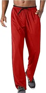 Men's Jogger Pants Open Bottom Lightweight Athletic Pants Elastic Waist Workout Hiking Trousers with Zipper Pockets