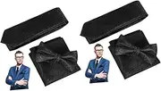 [LIFKOME] 2pcs Classic Suit Bow Tie Pocket Square Red Pre-tied Men's Fashion Perfect for Events