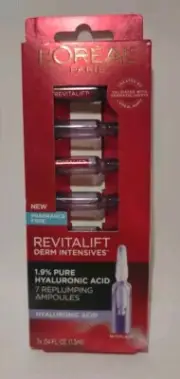 L'oreal Revitalift Derm Intensives Hyalurinic Acid 7 Replumping .04 oz/ea NEW