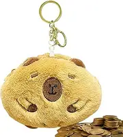 [Generic] Capybara Coin Purse, Soft Change Purse, Capybara Wallet, Cute Capybara Purse, Keychain Plush Ornament, Small Coin Purse, Plush Wallet for Girls, Change Purse with Buckle, Keychain Wallet