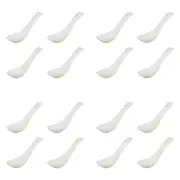 16pc Ecology Fine Bone China Canvas Kitchen Utensils Soup Spoons - White