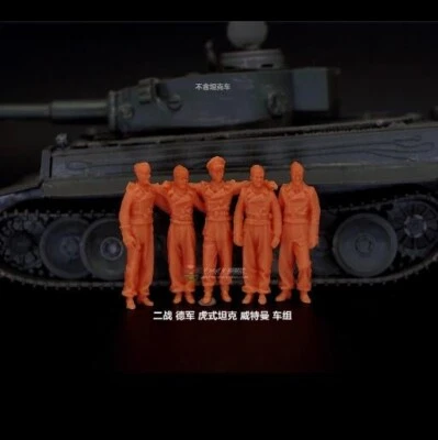 1/72 Resin German Tiger Tank Crew 5 Figs Unassembled Unpainted