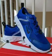 Nike Tanjun Renew Lucent Sneaker, Color Blue/Black, Little Boy Size US12 child