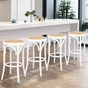 4x ALFORDSON Bar Stools Rattan Seat White