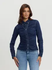 GUESS Women's Blue Alisha Shirt Size: XL, Spandex