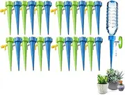 Self Plant Watering Spikes 24 Pack Auto Drippers Irrigation Devices Vacation Automatic Plants Water System with Adjustable Control Valve Switch Design for Houseplant, Gardenplant, Officeplant