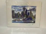 JERRY BECKER STEFFEN JR SIGNED DOWNTOWN SEATTLE WATER COLOR