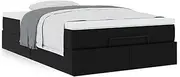 vidaxl - Ottoman Bed Frame with Mattress - Faux Leather King Single - Black Storage Bed