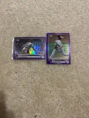 2022 Topps Chrome Purple Refractor Los Angeles Dodgers 2 Card Lot