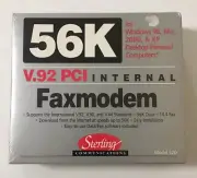 Sterling Communications 56K V.92 PCI Internal Fax Modem Windows FACTORY SEALED