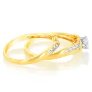 Luminesce Lab Grown 0.30 Carat Bridal Set Diamond Ring in 9ct Yellow Gold, Q