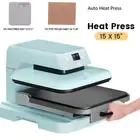 HTVRONT 15x15 Auto Heat Press Machine Digit Sublimation Transfer T-Shirt Bag DIY