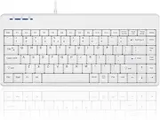 Perixx PERIBOARD-409WU US, Wired USB Mini Keyboard - White - US English