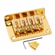 4 String Roller Saddle Guitar Hard-tail Bridge Tailpiece for Cigar Box Gold