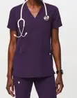 FIGS women's scrubs set Casma top / Zamora jogger pants Purple Jam Medium