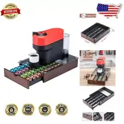 Stylish Nespresso Pod Holder: Vertuo Drawer with Glass Top for 40 Capsules