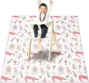 Baby Splat Mat for Under High Chair, Non Slip Waterproof Mealtime Floor Mats, Waterproof Washable Cloth for Arts and Crafts, Playtime Mats for Kids, Floors or Tables, Portable Picnic Splash Mat