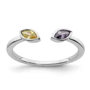 14k White Gold Marquise Amethyst and Citrine Ring