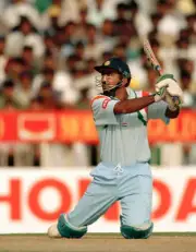 Saba Karim batting for India during the Champions Trophy matc- Old Cricket Photo