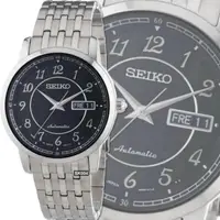 在飛比找momo購物網優惠-【SEIKO 精工】Presage自動兼手上鍊機械腕錶 黑面