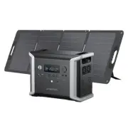 Power Station 1330Wh 1200W Solar Generator Battery Backup with 120W Solar Panel
