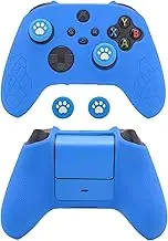 Xbox Controller Skin - Anti-Slip Silicone Skin, Ergonomic Soft Rubber Protective Case for Xbox Series S/X Controller with Thumb Grip Caps - Blue