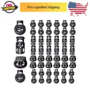 48pcs Upgraded Plastic Cord Lock Draw String Clip with Spring Toggle Stoppers
