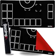 The Gaming Mat Company Single Player Compatible Pokemon Playmat with Red Rubber Base for Pokemon Cards – 72 cm x 36 cm Black & White Battle Mat for Pokemon TCG Playmat Game & Pokemon Mat Trading Card