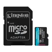 Kingston Canvas Go Plus 256GB U3 V30 A2 microSD Card with SD Adapter