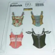 Corset Boned Lined Front Back Lacing Ruffles Costume Sewing Pattern 12-20 LARP