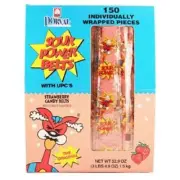Sour Power Belts, Wrap Strawberry, Count 150 - Sugar Candy/Grab Varieties &