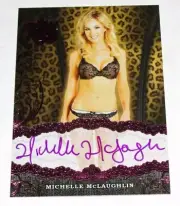 2015 Benchwarmer MICHELLE McLAUGHLIN Sin City #56 CORSET Pink Foil Auto PLAYBOY