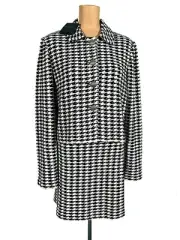NWT ST. JOHN Knits Houndstooth Tweed Jacket Blazer Topper Skirt Suit sz 14 $1990