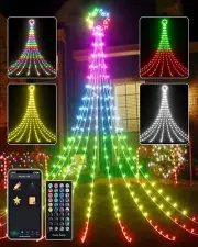 Smart Outdoor Christmas Decorations Waterfall Lights DIY Color Changing, 11.8...