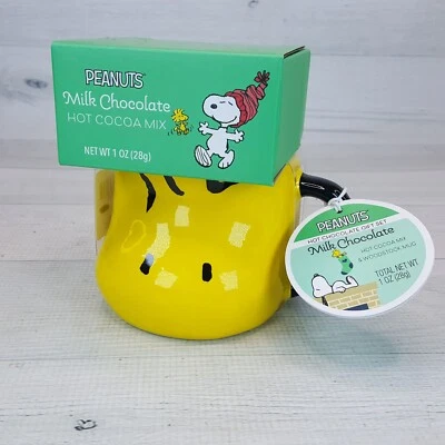 Peanuts Gift Set Woodstock Ceramic Mug Cup w/ Hot Chocolate Mix NEW