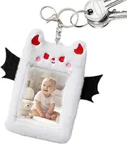 [Generic] Photo Card Holder Plush, Cute Plush Photo Card Holder, Card Case, Plush Photo Card Case with Key Ring, Cute Devil, Photo Holder, Credit Card Protector for and Children