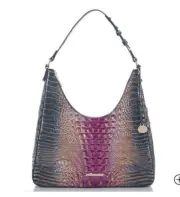 BRAHMIN Tabitha violet quartz ombre melbourne leather Shoulder Bag NWT