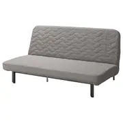 NYHAMN 3-seat sofa-bed, with foam mattress/Knisa grey/beige