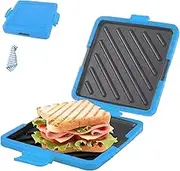 Microwave Toastie Sandwich Maker, Toaster Grilled Cheese Maker, Dishwasher Safe, No Electricity, Travel Friendly, 3-in-1 Toasty Panini Press for Cooking Breakfast, Grilled Cheese, Snacks(1pc-blue)