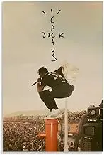 Travis Poster Scott Rapper Music Catus Jack Retro Vintage Cover Poster Canvas Painting Wall Art Picture Home Decor Print For Bedroom Living Room Dorm Study Bar Office 12x18inch(30x45cm)