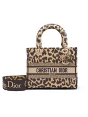 Dior Medium Lady D-Lite Bag in Beige Mizza Embroidery