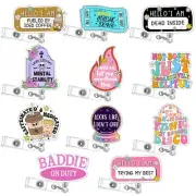 12 Pcs Funny Badge Reel Nurse Badge Reel Holder Retractable ID Clips for Doct