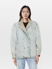 Blue Shearling Lined Denim Jacket