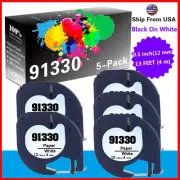 5PK 91330 Black on White LetraTag LT-100T 1733013 Handheld Label Maker