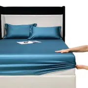 Nevenka 100% Cotton Bed Sheets Pillowcase 3 Piece Set Bedding-MoonlightBlue