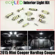 Fits 2015 Mini Cooper Hardtop Coupe WHITE Interior LED Light Package Kit 11 Bulb (for: Mini)