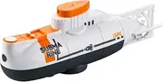 Mini Remote Control Boat Electric Simulation Submarine Walking in Water Lake Children's Fish Tank Toys Mini Military Model (White)